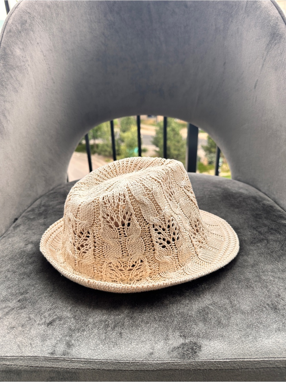 Kids Crochet Sun Hat - Cream